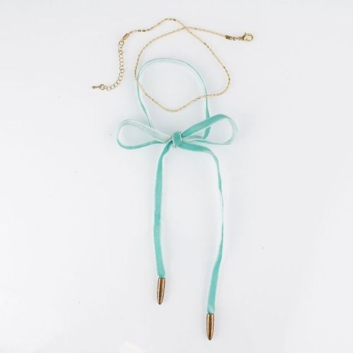 Naszyjnik Choker Velvet Chain - Miętowy N485M na Arena.pl