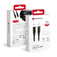 Kabel USB C do USB C Forcell F-Energy QC4.0 PD 3A 60W 1 m C338 czarny