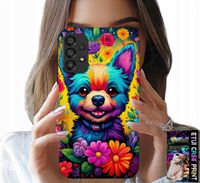 ETUI DO SAMSUNG A52 / A52S - KWIACISTE WZORY PIESEK PIES JORK PLECKI