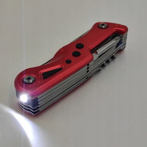 NÓŻ MULTITOOL SCYZORYK z LATARKA LED WIELOFUNKCYJNY 12w1 NOŻYK na Arena.pl