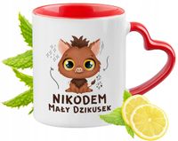 Kubek Czerwony Z Uszkiem W Kształcie Serca Dla Nikodema Na Prezent