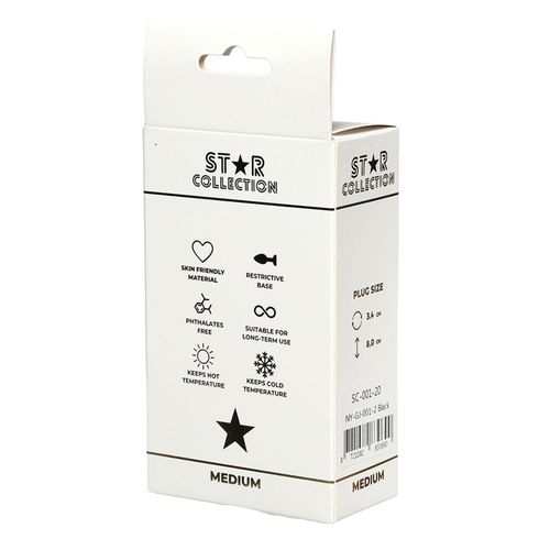 Star Collection - Black Silicone Anal Plug M - Light Pink Stone na Arena.pl