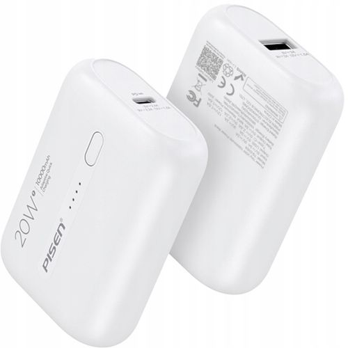 POWERBANK MINI SLIM 10000 mAh 20W USB C PD QC BIAŁY DO IPHONE APPLE + KABEL na Arena.pl