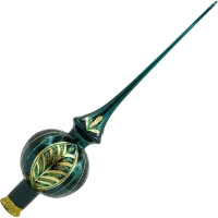 Bombka choinkowa szklana: Czubek na choinkę: Brokatowy Liść