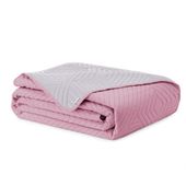 Narzuta pikowana SOFTA różowa + srebrna 260x280 AmeliaHome