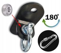 Uchwyt łożyskowany hak huśtawkowy mocowanie sufitowe OCYNKOWANE na czarno