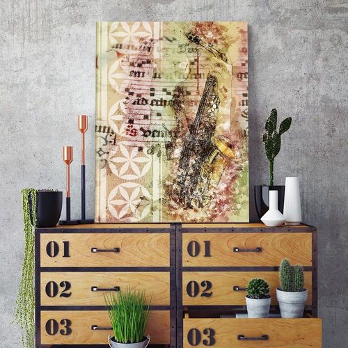 Deco Panel, Kobieta z saksofonem abstrakcja vintage 40x60 na Arena.pl