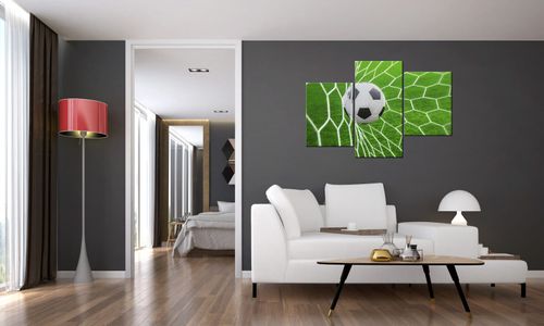 Obraz Tryptyk 90X60 Piłka W Bramce na Arena.pl