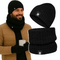 CIEPŁY TERMO KOMPLET męski CZAPKA + KOMIN szal ZIMOWY POLSKI /RC