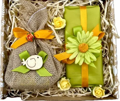 Fajny Prezent na Wielkanoc Zestaw Kosz BOX Prezentowy Czekolada Herbata zdjęcie 2