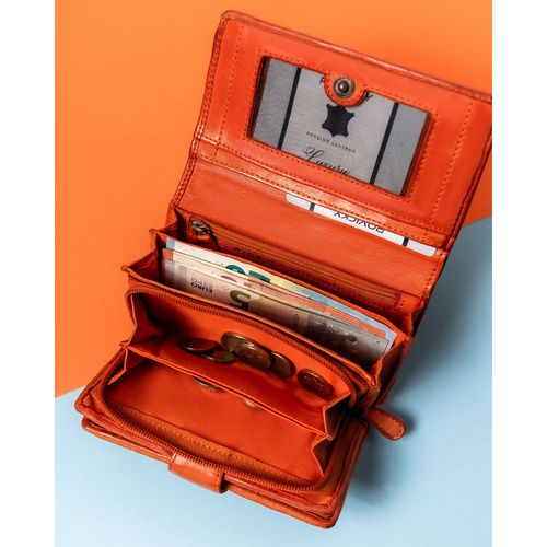 skórzany, teksturowany portfel damski z przegródkami na karty - rovicky na Arena.pl