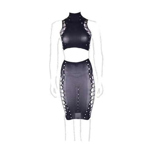 kala xxxvii - two piece with turtleneck, crop top and skirt - plus size na Arena.pl