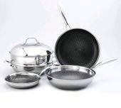 Zestaw patelni Cookcell 3 patelnie plus garnek z pokrywką