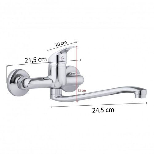 BATERIA KUCHENNA ŚCIENNA KRAN OBROTOWY DŁUGI CHROM na Arena.pl