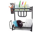PÓŁKA OCIEKACZ DWIE PÓŁKI CZARNY METAL 40CM ORGANIZER