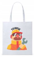 Torba Biała Eco Shopper Dla Technika Prezent Z Nadrukiem Ze Zdjęciem