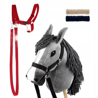 Zestaw Skippi - Hobby Horse szary i dodatkowy kantar - czerwony