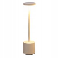 LAMPA STOŁOWA LED METALOWA Z ŁADOWALNĄ BATERIĄ 34 CM BEŻOWA