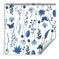 Tapeta Polne Kwiaty Liście Rośliny i Motyle ROLKA 10m