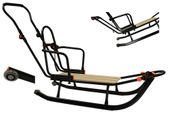 POLSKIE DUŻE SANKI Z OPARCIEM PCHACZEM LUX + KÓŁKA