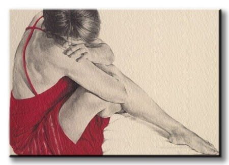 Baletnica Red III - Obraz na płótnie 80x60 cm na Arena.pl