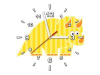 30X30CM ZEGAR ŻÓŁTY DINOZAUR OBRAZ DREWNO