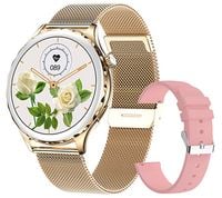 smartwatch damski rubicon rncf02-2 złoty + pasek różowy