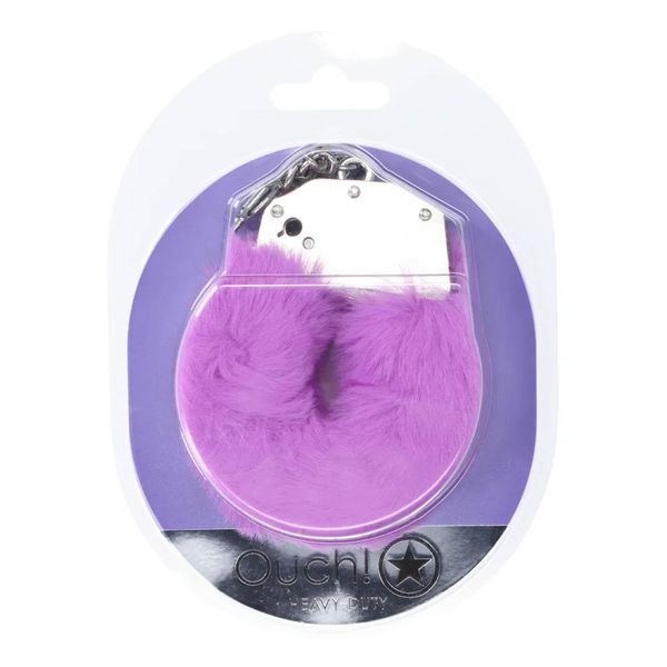 Heavy-Duty Fluffy Handcuffs - Purple zdjęcie 2