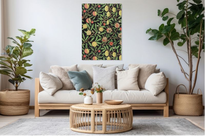 Obraz 60x90cm Fruit Pattern, William Morris Vintage do Salonu zdjęcie 5