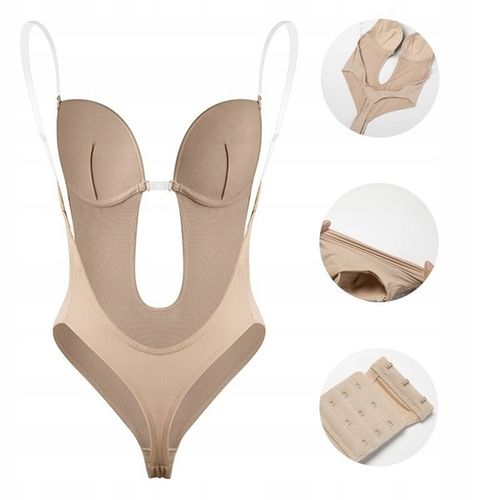 Body Damskie Do Sukienki Bez Pleców Plunge Silikonowe Ramiączka Stringi XL na Arena.pl