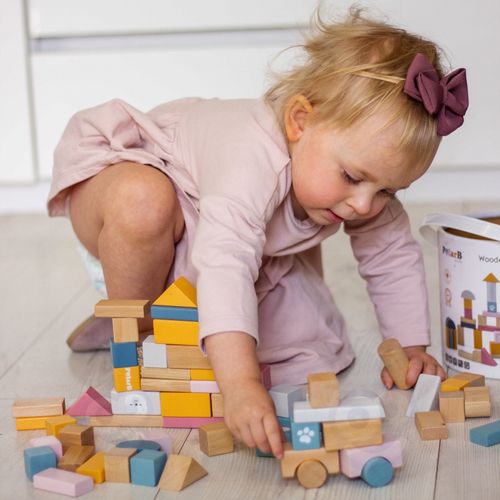 VIGA PolarB Zestaw drewnianych klocków w wiaderku - 60 elementów na Arena.pl