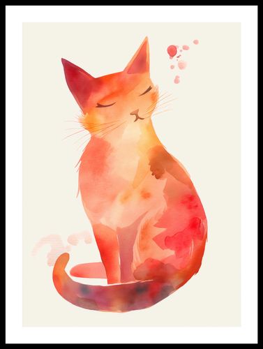 Plakat 39,5x55cm Akwarelowy Kot na Arena.pl