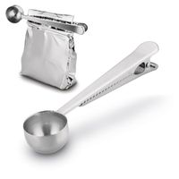 miarka łyżeczka do kawy i herbaty z klipsem  nierdzewna srebrna
