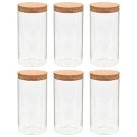 Szklane słoje z korkową pokrywką, 6 szt., 1100 ml