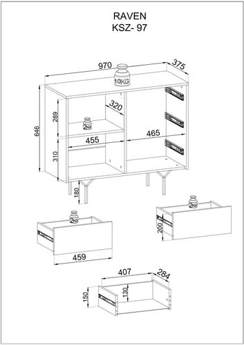 Komoda Navara czarna na Arena.pl