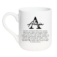 KUBEK Z IMIENIEM "ALICJA" Wzór - Elegant Coffee 330 ml