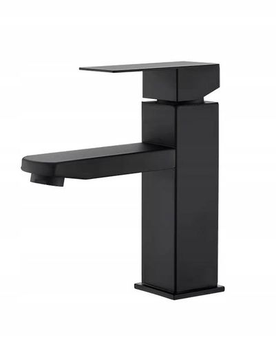 Bateria stojąca umywalkowa kran do umywalki zlewu czarna matowa niska na Arena.pl