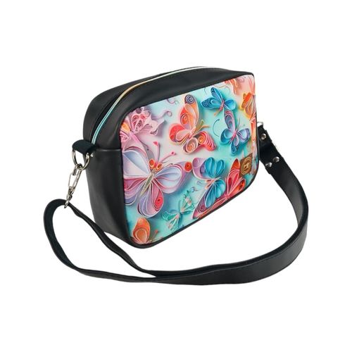 Torebka Motyle Kolorowe - Modna Torebka Prostokątna Kolor ekoskóry - Zielony na Arena.pl