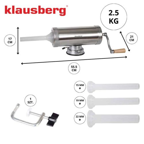 ręczna nadziewarka do kiełbasy 2,5kg klausberg kb-7925 na Arena.pl