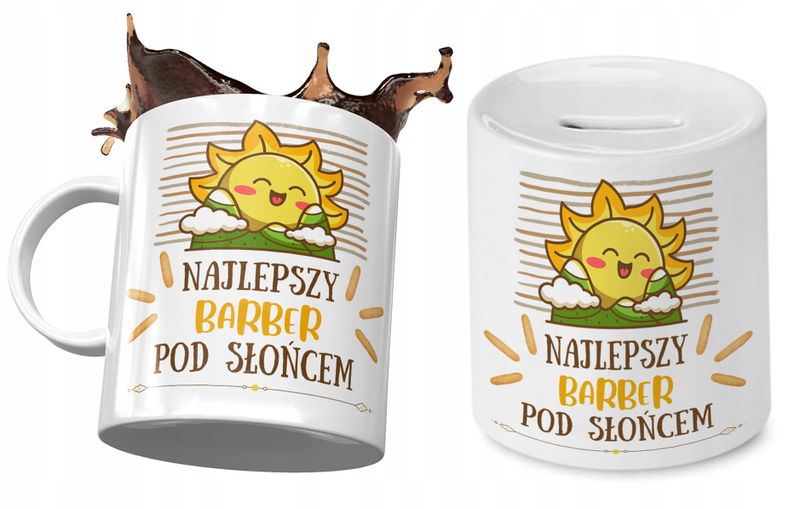 Dla Barbera Zestaw Kubek + Skarbonka Na Prezent Z Nadrukiem Ze Zdjęciem zdjęcie 1