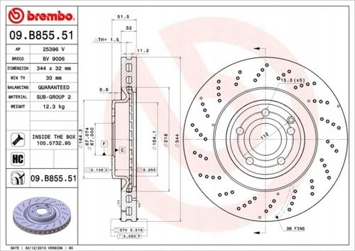 TARCZA HAM PRZOD 344X32 V BREMBO na Arena.pl