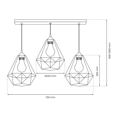 Lampa wisząca BASKET Biały 3xE27 na Arena.pl