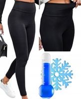 Legginsy OCIEPLANE gładkie z wysokim stanem Ciepłe Kryjące Zimowe S/M