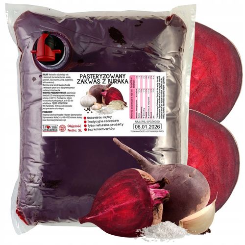 Sok z kiszonego Buraka Tłoczony 100% Soku Zakwas z Buraka NFC 3 Litry na Arena.pl