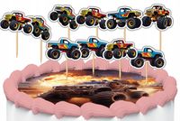 TOPPERY NA TORT OZDOBNE DEKORACJA ZESTAW - MONSTER TRUCK AUTA 10szt.