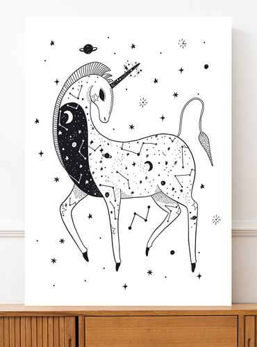 Plakat konstelacja jednorożca jednorożec 21x29,7 cm A4 na Arena.pl