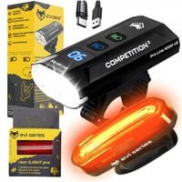 LAMPKA ROWEROWA MOCNE ŚWIATŁO LED PRZÓD TYŁ LATARKA AKUMULATOR USB-C