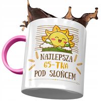 Kubek Różowy Na Urodziny 65 65Te 65-Te Prezent Z Nadrukiem Ze Zdjęciem