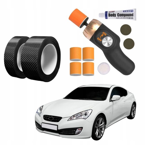 ZESTAW SAMOCHODOWY TAŚMA DO PROGÓW I MINI POLERKA zdjęcie 1