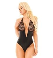 Połyskliwe body z kuszącą dziurką S/M